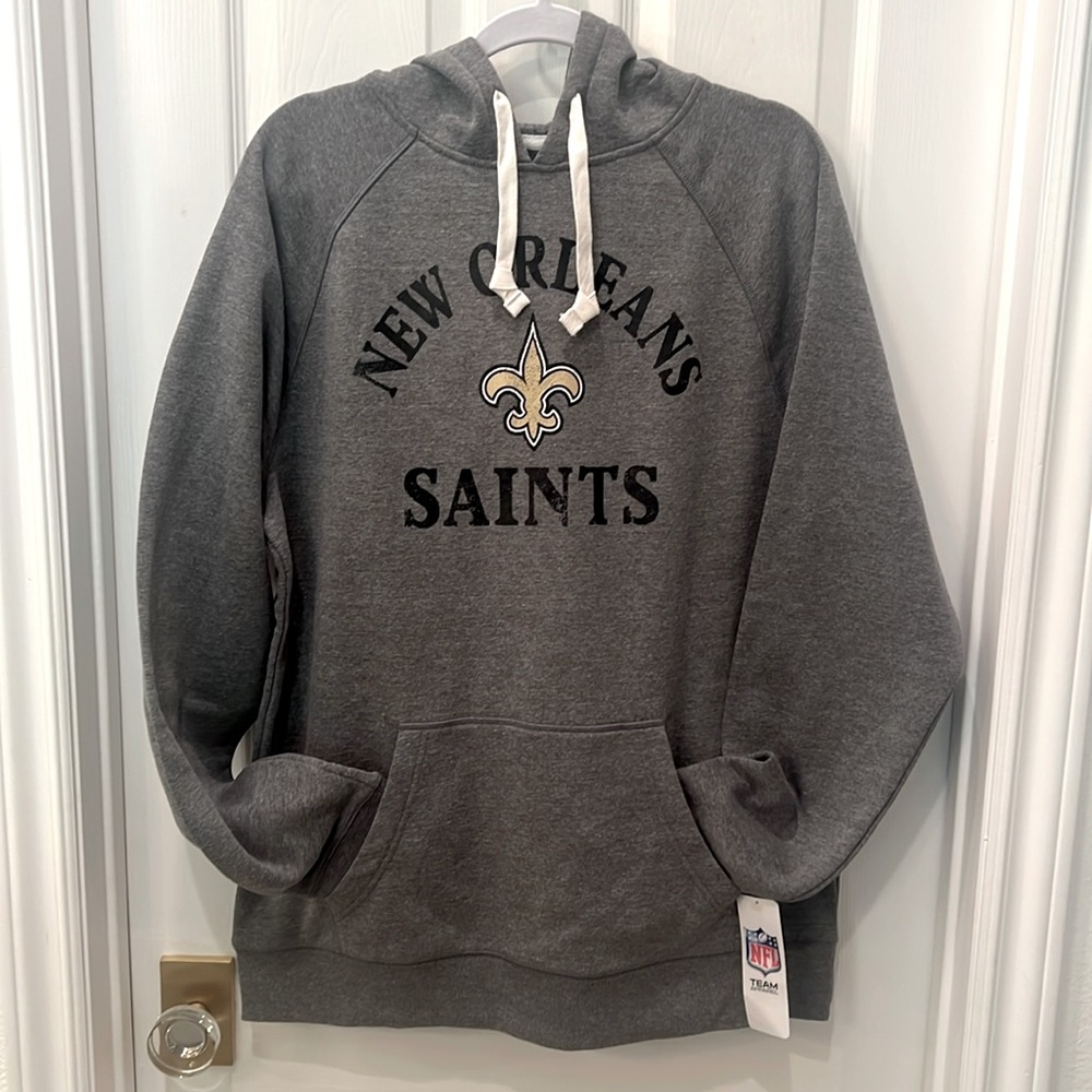 NWT NFL Team Apparel New Orleans Saints Men’s Large Hoodie Gray Pullover
